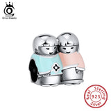925 Silver Lover Charms Family Beads for Bracelets CB17