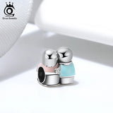 925 Silver Lover Charms Family Beads for Bracelets CB17