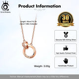 925 Silver Rose Ring Pendant Necklace Ti amo Love Anniversary Romantic Gift