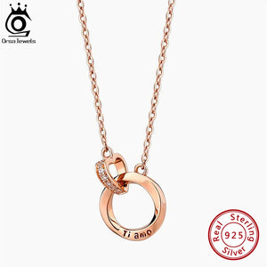 925 Silver Rose Ring Pendant Necklace Ti amo Love Anniversary Romantic Gift