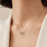 925 Silver Rose Ring Pendant Necklace Ti amo Love Anniversary Romantic Gift