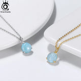 925 Silver Aquamarine Necklace Pendant