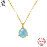 925 Silver Aquamarine Necklace Pendant