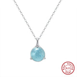 925 Silver Aquamarine Necklace Pendant