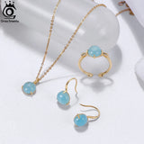 925 Silver Aquamarine Necklace Pendant Party Jewelry