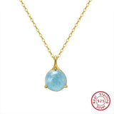 925 Silver Aquamarine Necklace Pendant Party Jewelry
