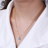 925 Silver Aquamarine Necklace Pendant Party Jewelry