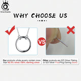 925 Sterling Silver Round Pendant Necklace Circle Dangle Necklace 14K Plated
