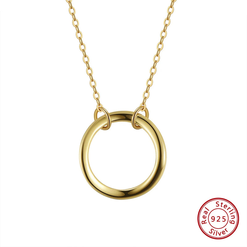 925 Silver Round Pendant Necklace 14K Jewelry APN06
