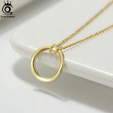925 Silver Round Pendant Necklace 14K Jewelry APN06