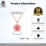 925 Silver Small Peach Blossom Pendant Necklace for Women SN318