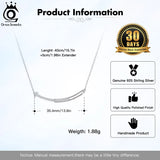 925 Silver Smile Necklace CZ Smiley Collarbone Chain Women