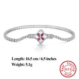 925 Silver Clover Tennis Bracelet Full Paved Zircon