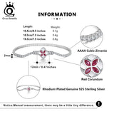 925 Silver Clover Tennis Bracelet Full Paved Zircon