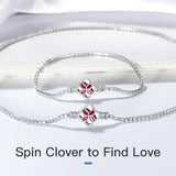925 Silver Clover Tennis Bracelet Full Paved Zircon