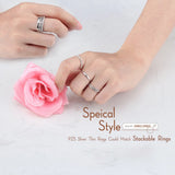 925 Sterling Silver Stackable Finger Rings for Women Wedding Ring SR74