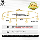 925 Silver Boho Star Anklets for Women Girls Beach Anklets