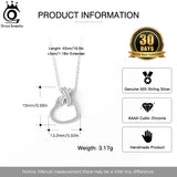 925 Sterling Silver Bowknot Necklace with Zirconia Heart Pendant