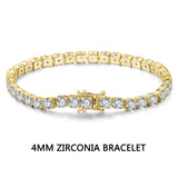 925 Silver Tennis Bracelet 2MM Zirconia 14K Bangle Jewelry