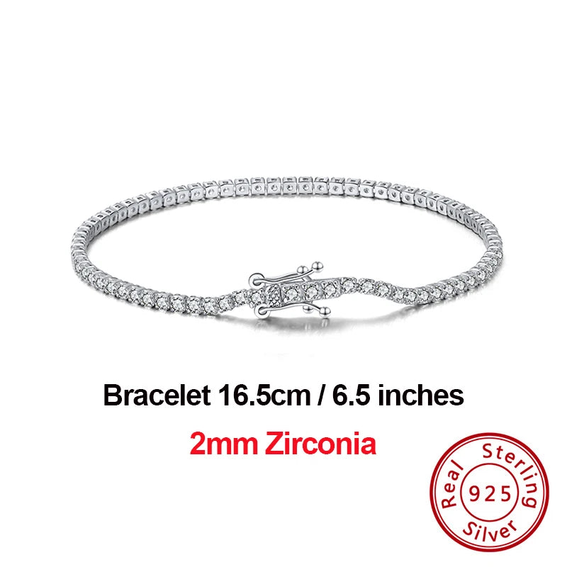 925 Silver Tennis Bracelet Women CZ Iced Out Hip Hop Jewelry