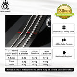 925 Silver Tennis Bracelet for Women 1.5/2/3mm CZ Chain Bracelets Party Jewelry