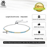 925 Silver Tennis Bracelet Women Multicolor CZ Chain Jewelry SB152