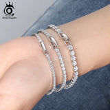 925 Sterling Silver Tennis Bracelet with Cubic Zircon - SB92