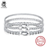 925 Sterling Silver Tennis Bracelet with Cubic Zircon - SB92