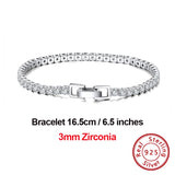925 Sterling Silver Tennis Bracelet with Cubic Zircon - SB92