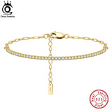 925 Silver Tennis Chain Bracelet Clear Zirconia Half Chain Half Tennis Women