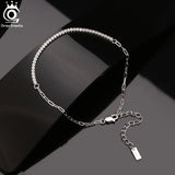 925 Silver Tennis Chain Bracelet Clear Zirconia Half Chain Half Tennis Women