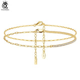 925 Silver Anklets: Tennis&Paper Clip&Mariner Link Chain