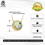 925 Silver CZ Pendant Necklace Abalone Shell Women Jewelry