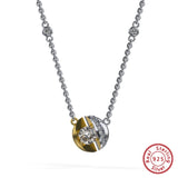 925 Silver CZ Pendant Necklace Women's Fine Jewelry