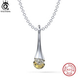 925 Silver CZ Pendant Necklace Half Plated for Women