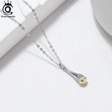 925 Silver CZ Pendant Necklace Half Plated for Women