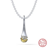 925 Silver CZ Pendant Necklace Half Plated for Women