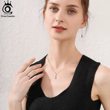 925 Silver CZ Pendant Necklace Half Plated for Women