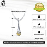 925 Silver CZ Pendant Necklace Half Plated for Women