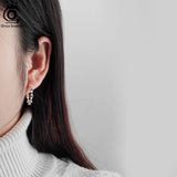925 Sterling Silver Geometric Hoop Earrings SE367