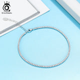 Zirconia Anklet 925 Silver Chain Gift for Girls