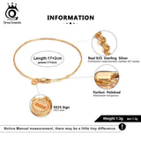 925 Silver Women Bracelet Gold Color Small Charm Jewelry SB28