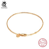 925 Silver Women Bracelet Gold Color Small Charm Jewelry SB28
