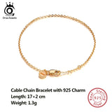 925 Silver Women Bracelet Gold Color Small Charm Jewelry SB28