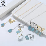 Sterling Silver Necklace with Aquamarine Gemstone Heart