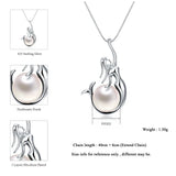 925 Silver Women Necklace Freshwater Pearls Mermaid Pendant Female Jewelry