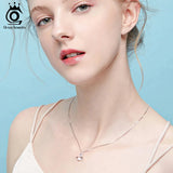 925 Silver Women Necklace Freshwater Pearls Mermaid Pendant Female Jewelry
