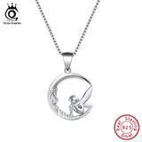 925 Silver Women Necklace Fairy Elf Wing Pendant Box Chain Jewelry