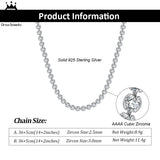 925 Silver CZ Bezel Tennis Chain Necklace for Women