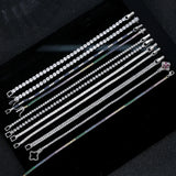 925 Silver CZ Bezel Tennis Chain Necklace for Women